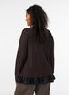 Strukturierte Bluse mit R&uuml;schensaum, Braun, Model image number 2