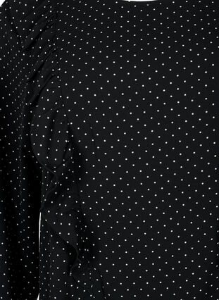 Langärmelige Bluse mit Rüschen, Black Dot, Packshot image number 2