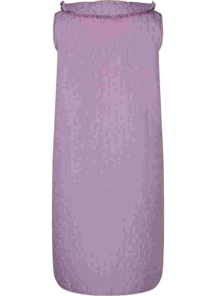 Lange Steppweste mit Kragen und Rüschen, Lavender Mist, Packshot image number 1