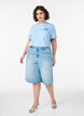 Hoch taillierte Shorts aus Denim, Blau, Model image number 0