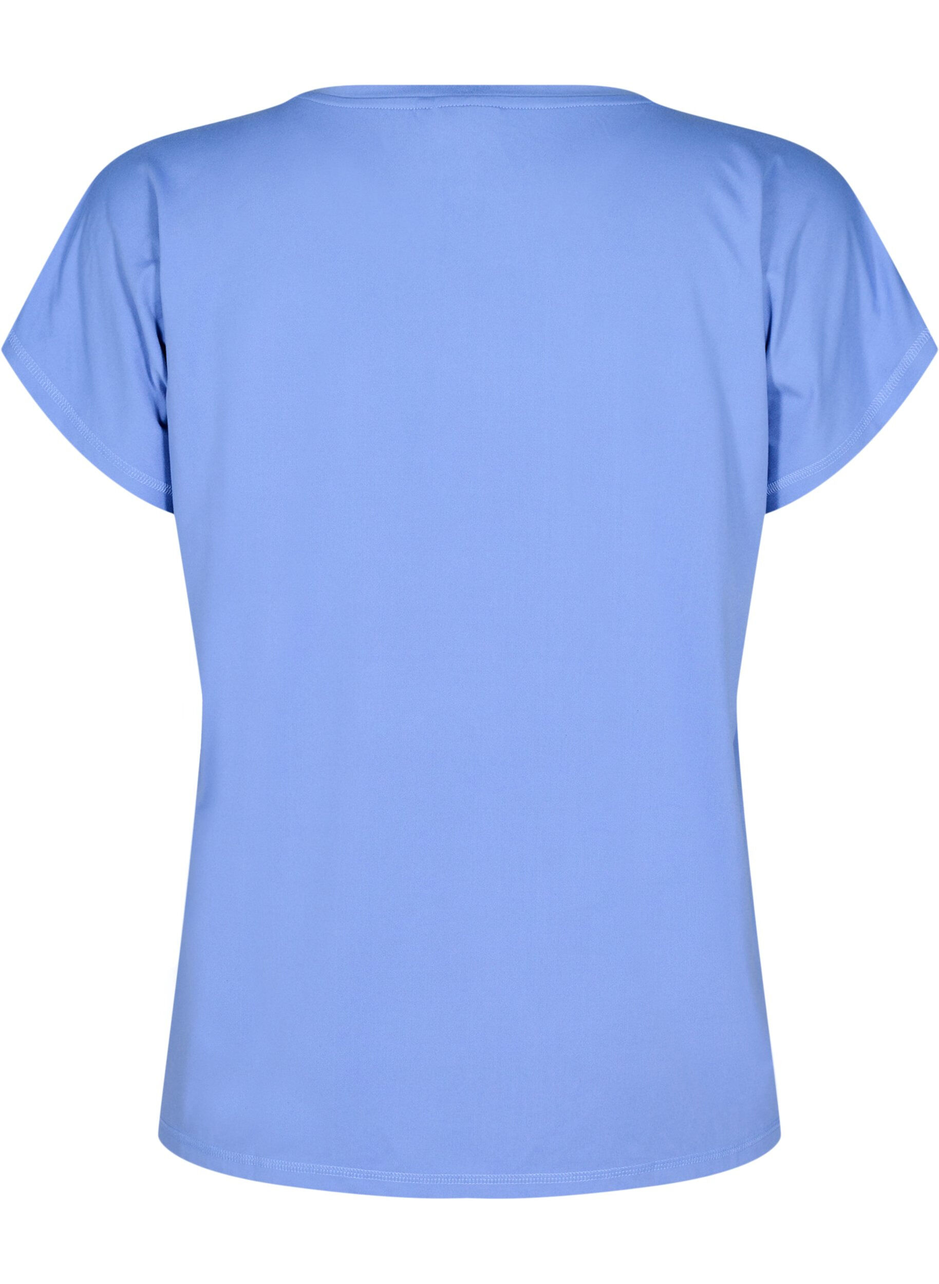 ZizziEinfarbiges Trainings-T-Shirt, Blau, Packshot image number 1