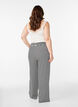 Gestreifte Schlafanzughose mit hoher Taille und weiten Beinen, Schwarz, Model image number 1