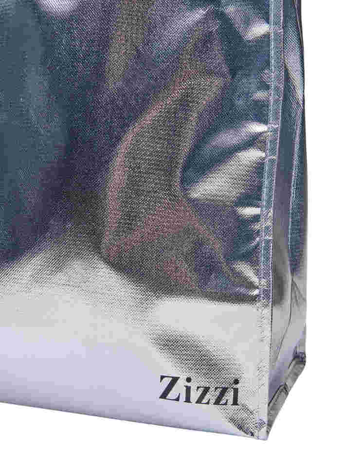 Einkaufstasche mit Reißverschluss, Silver, Packshot image number 2