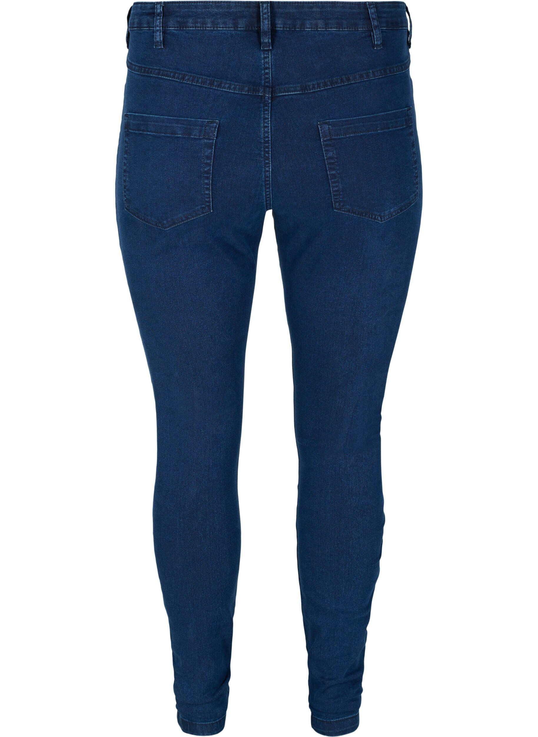 ZizziHochtaillierte Super Slim Amy Jeans, Blau, Packshot image number 1