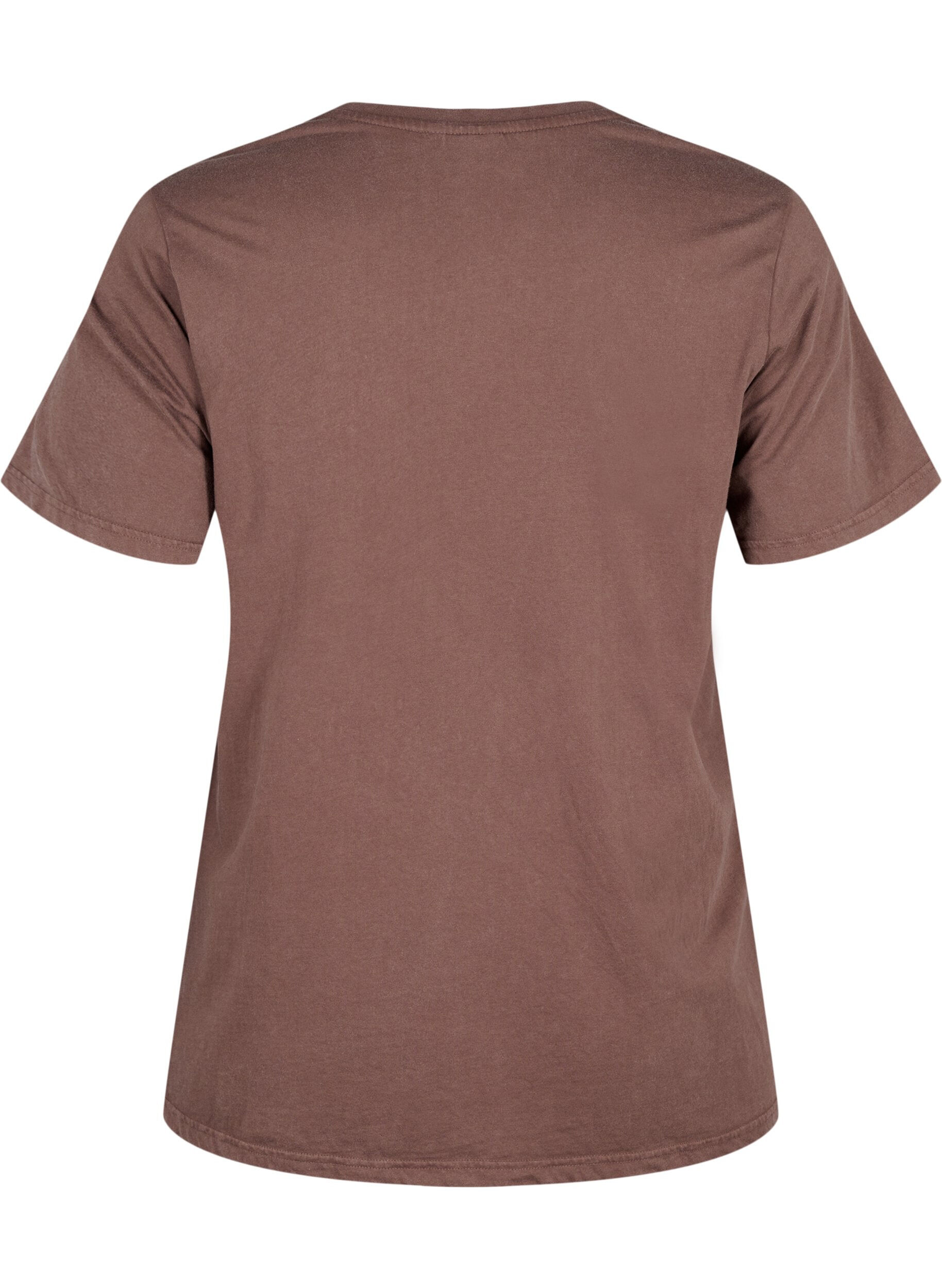 ZizziBedrucktes T-Shirt aus Bio-Baumwolle, Braun, Packshot image number 1