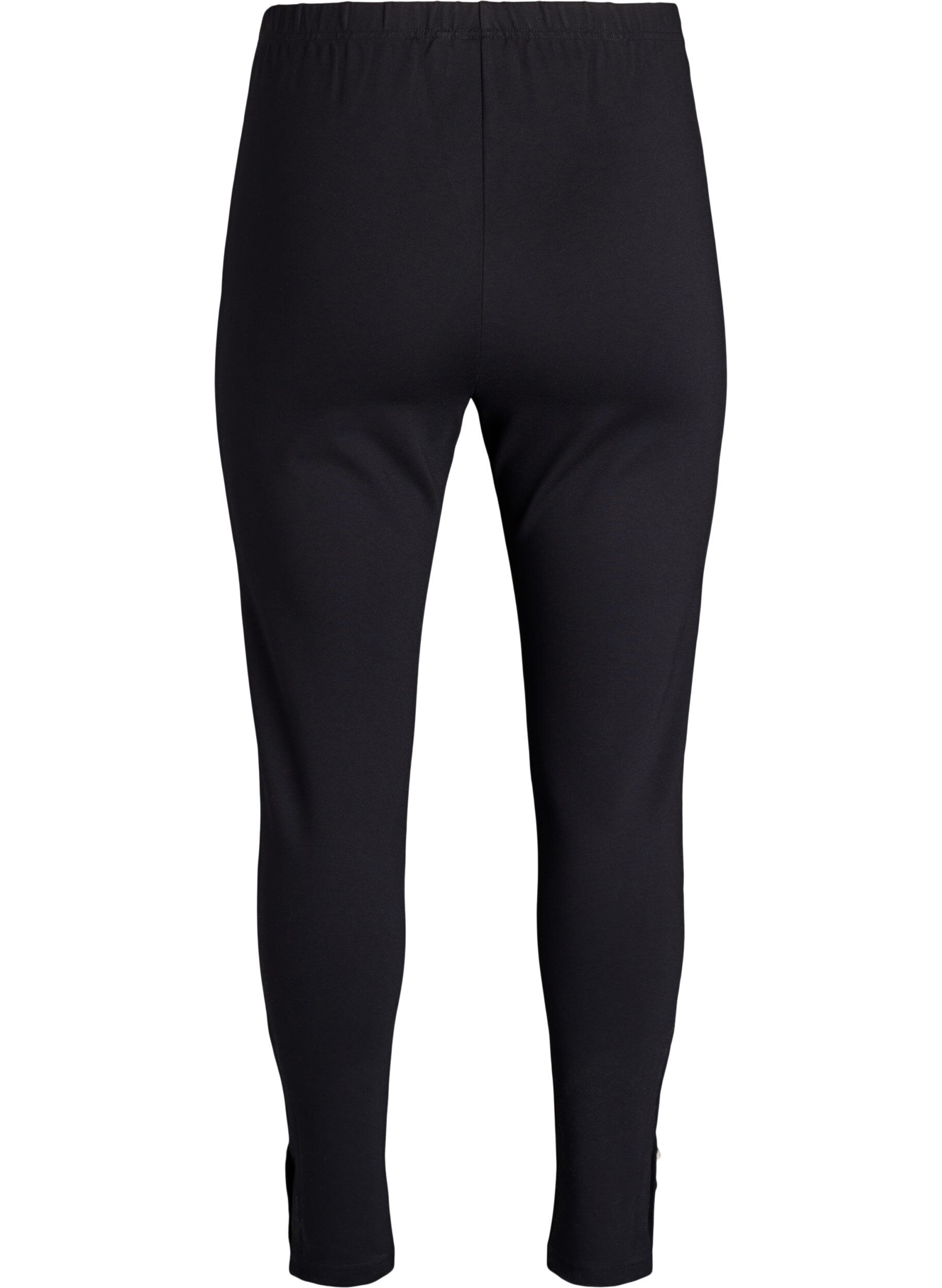 ZizziLeggings mit Kn&ouml;pfen am Beinabschluss, Schwarz, Packshot image number 1