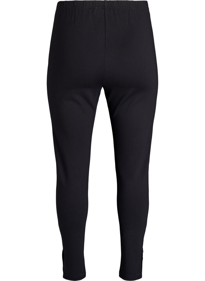 Leggings mit Knöpfen am Beinabschluss, Schwarz, Packshot image number 1