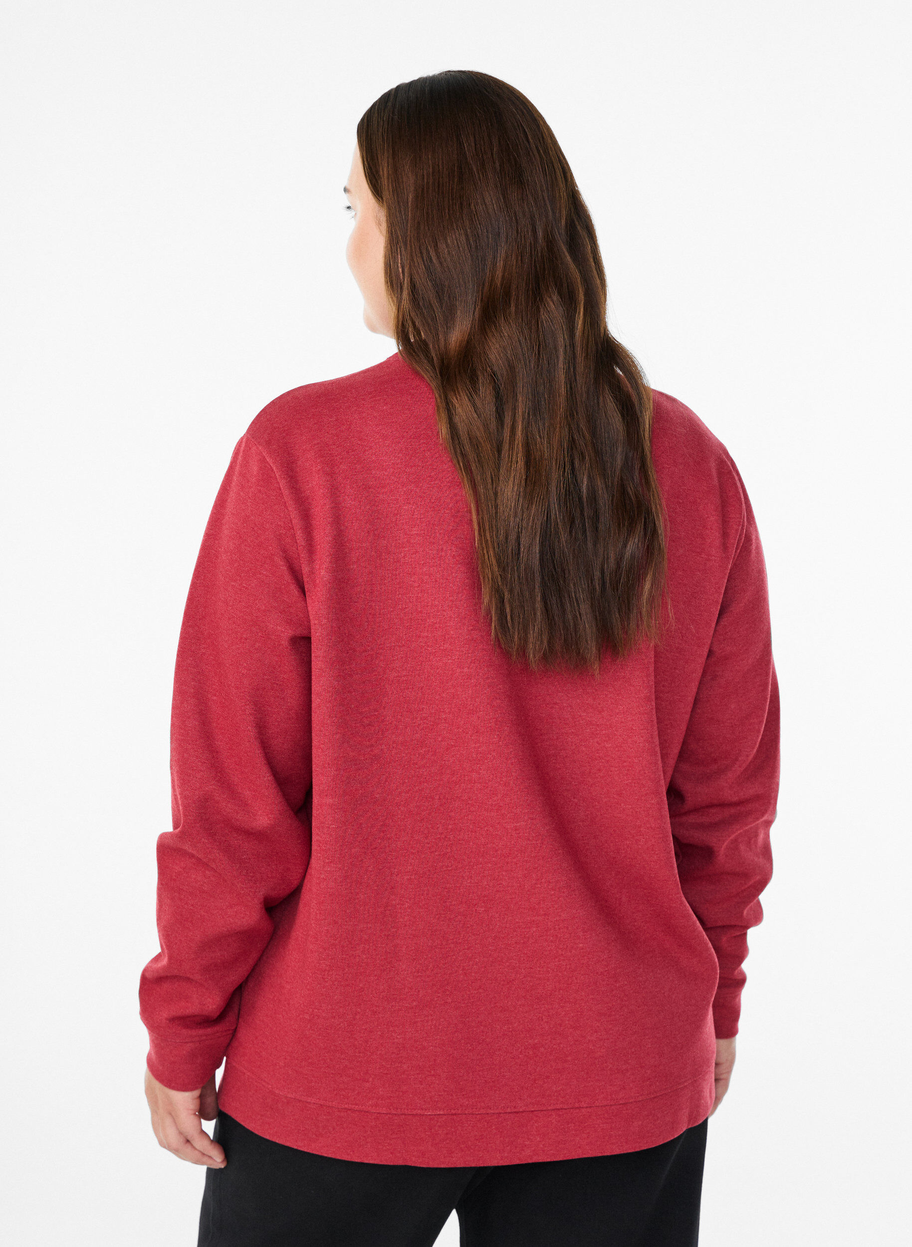 ZizziFLASH - Sweatshirt mit Rundhalsausschnitt, Rot, Model image number 2