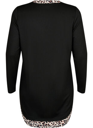 Langärmelige Bluse mit gleich aussehendem Hemd, Black Leo AOP, Packshot image number 1