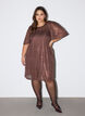 Kurzes Kleid mit Pailletten und Rautenmuster, Braun, Model image number 1