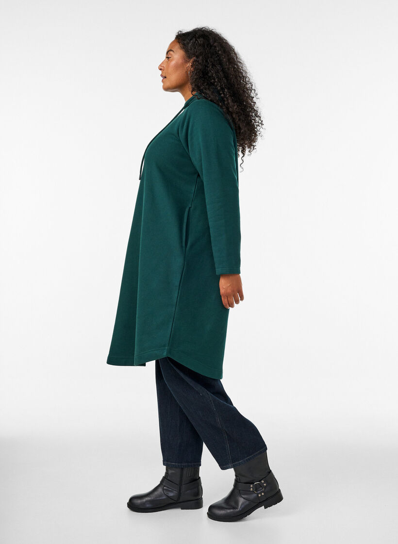 Kapuzen-Sweatkleid mit Taschen, 0648, Model image number 2