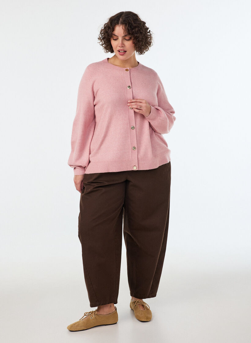 Strickjacke aus weichem Strick mit goldfarbenen Kn&ouml;pfen, Rot, Model image number 1