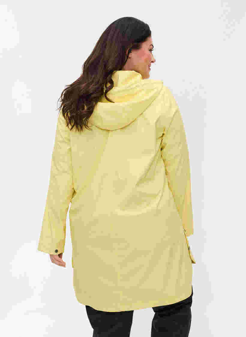 Regenjacke mit Kapuze und Taschen, Pale Banana, Model image number 1
