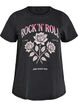 T-Shirt aus Bio-Baumwolle mit Rockprint, Schwarz, Packshot image number 0