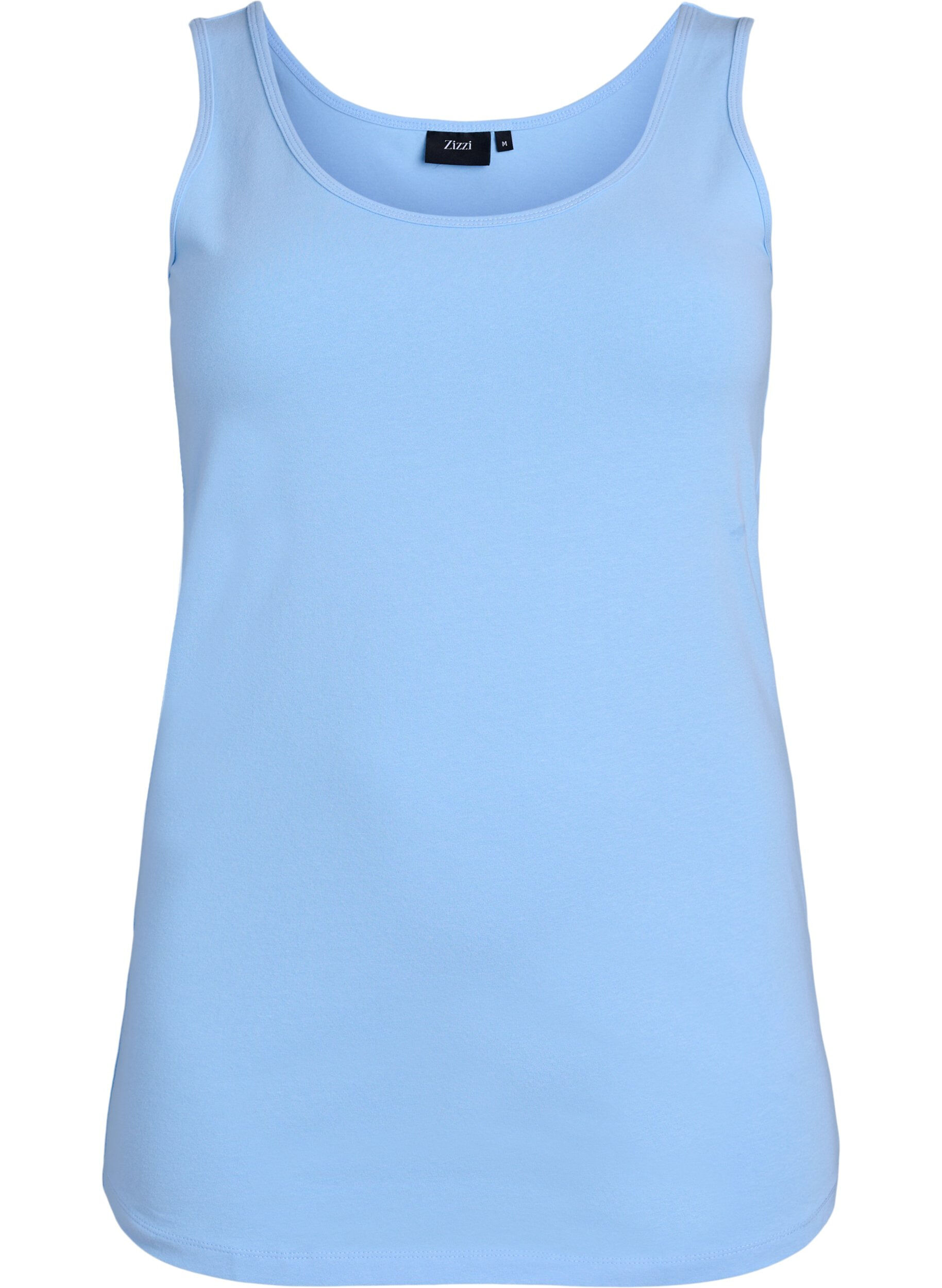 ZizziSolide Farbe Grundoberteil aus Baumwolle, Blau, Packshot image number 0
