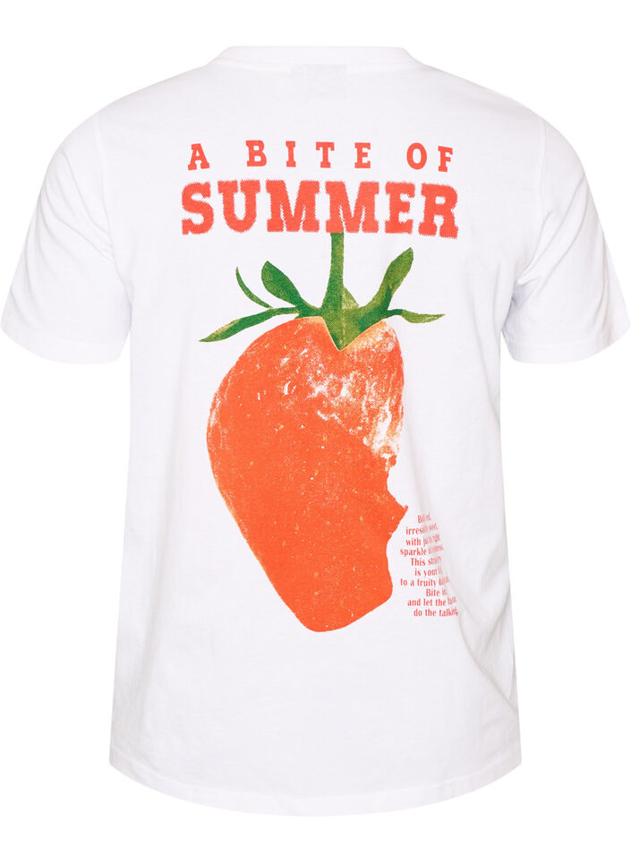 T-shirt aus Baumwolle mit Print, Wei&szlig;, Packshot image number 1
