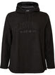 Hoodie aus Fleece mit hohem Kragen und aufgesticktem Text, Schwarz, Packshot image number 0