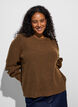 Gerippter Pullover mit Ballon&auml;rmeln, Braun, Model image number 0
