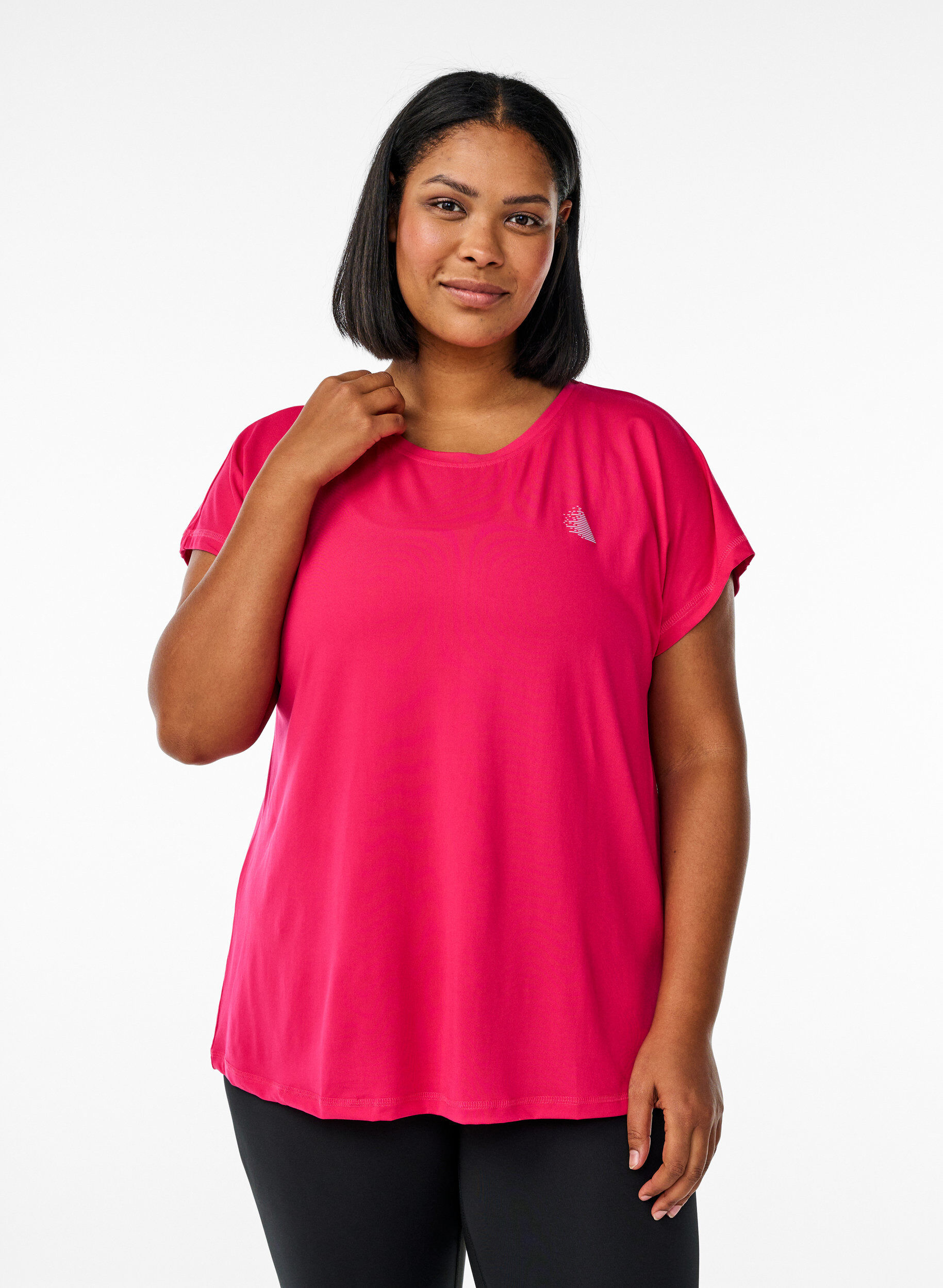ZizziEinfarbiges Trainings-T-Shirt, Pink, Model image number 0