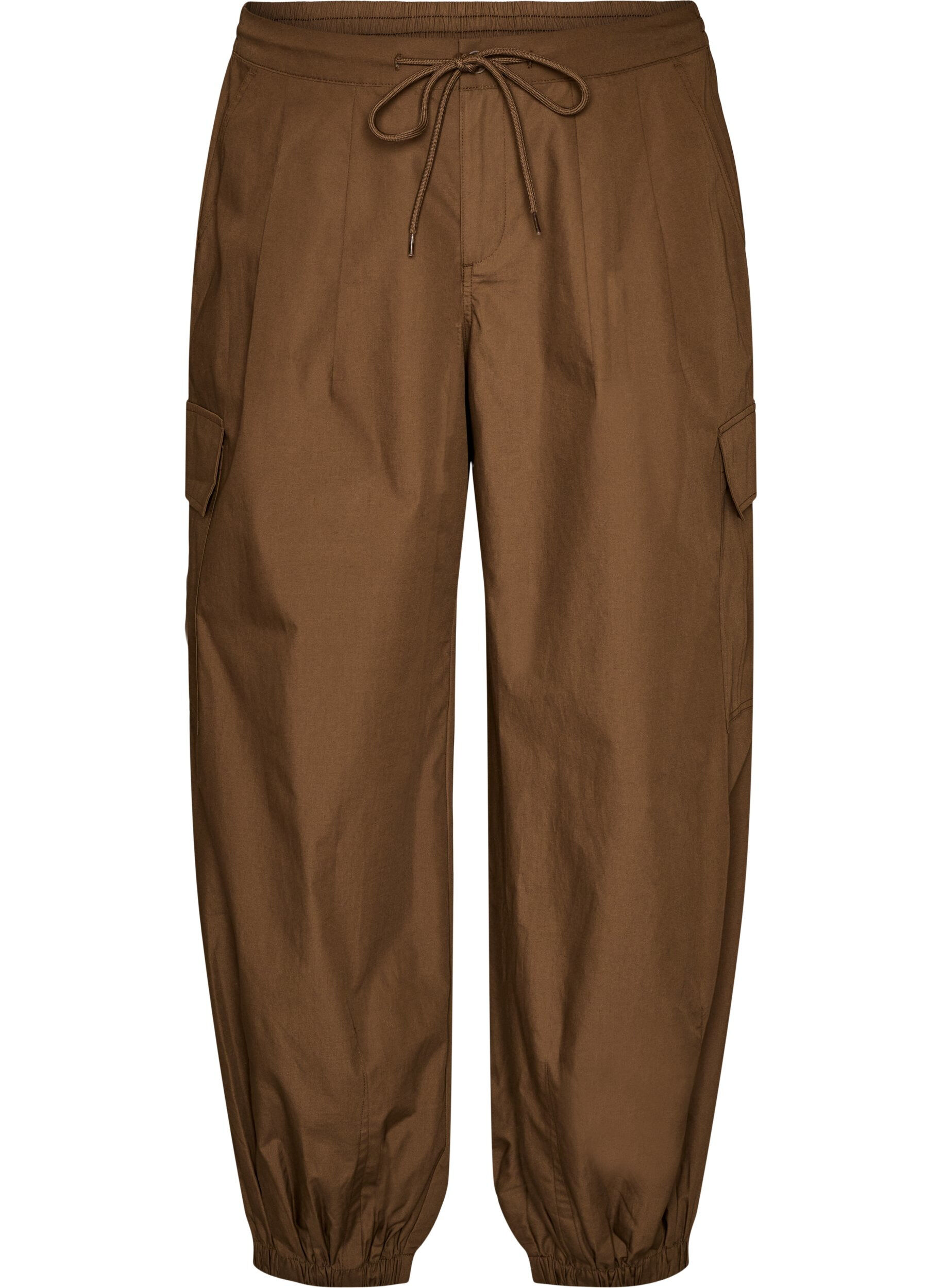 ZizziBaumwoll-Cargohose mit Ballonbein, Braun, Packshot image number 0