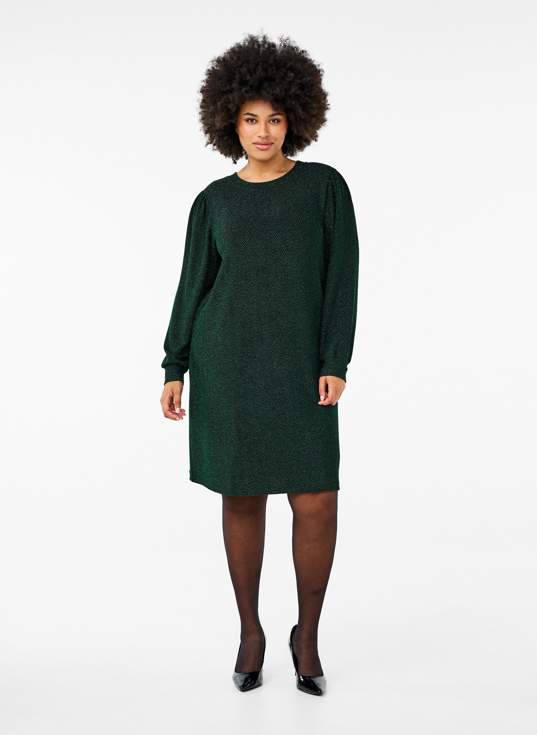 ZizziKleid mit Zickzackmuster und Glitzer, Scarab ZigZagShimmer, Model image number 2