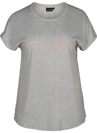 Trainings-Shirt mit Aufdruck auf der Brust, Light Grey Melange, Packshot image number 0