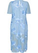 Mesh-Kleid mit floralen Applikationen, Blau, Packshot image number 1