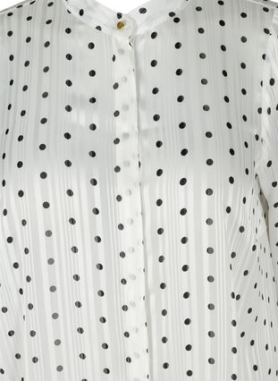 Hemdbluse mit Print und 3/4-Ärmeln, Snow White Dot, Packshot image number 2