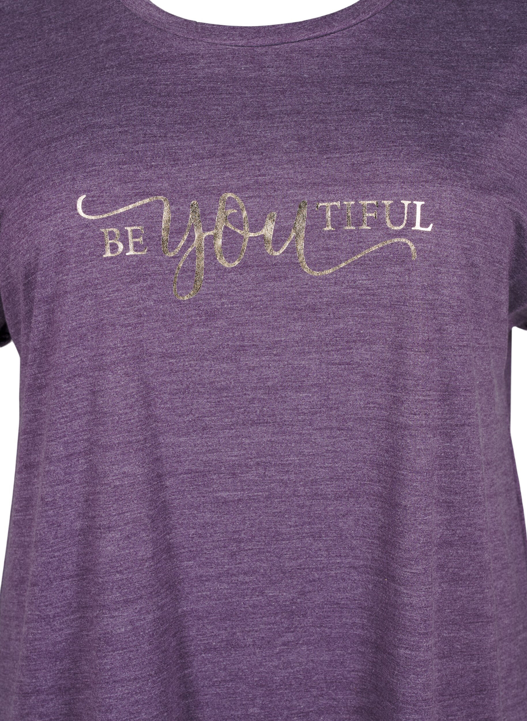 ZizziKurz&auml;rmliges Nachthemd mit Textdruck, , Packshot image number 2