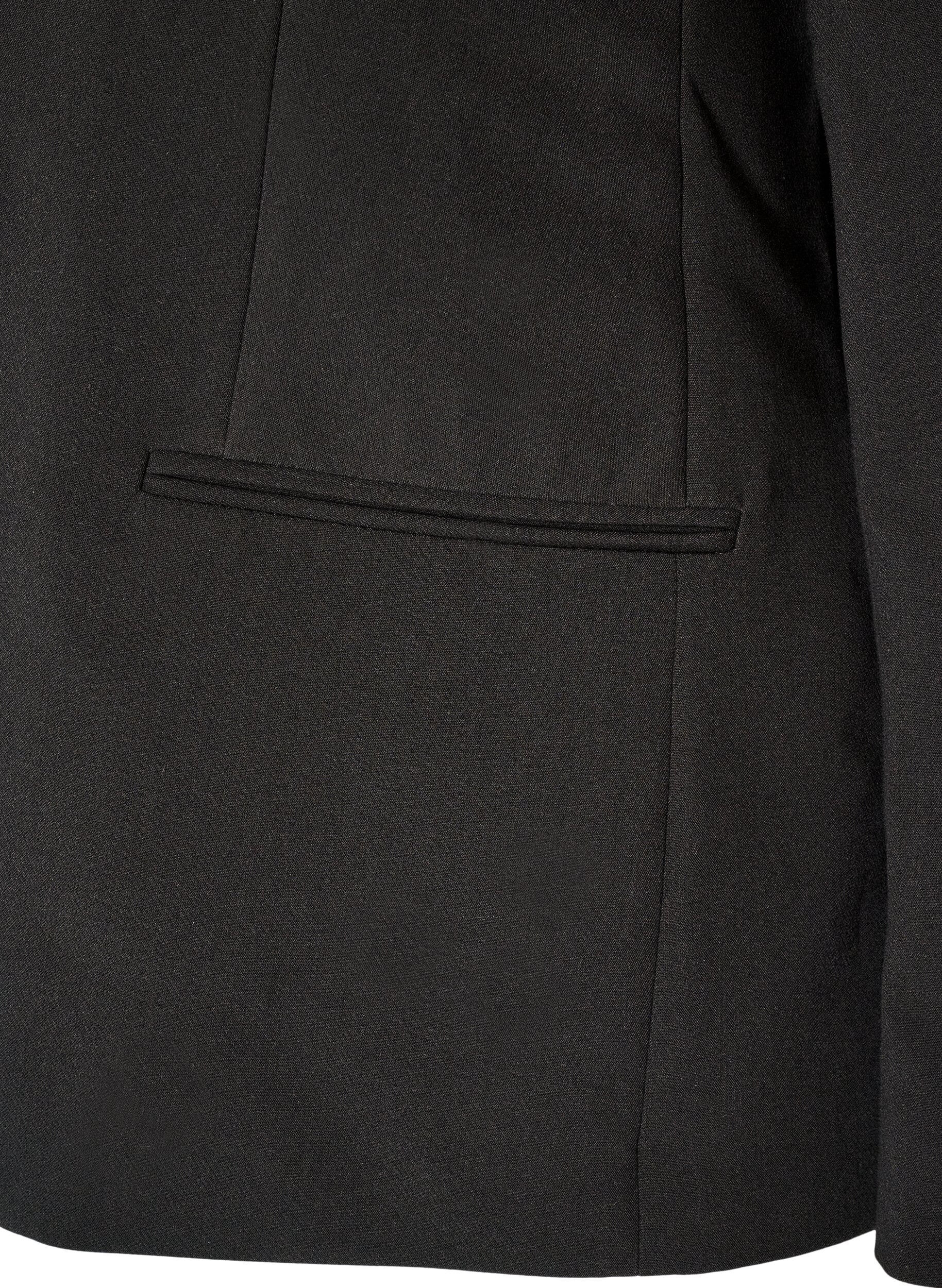ZizziKlassischer Blazer mit 1-Knopf-Verschluss, Schwarz, Packshot image number 4