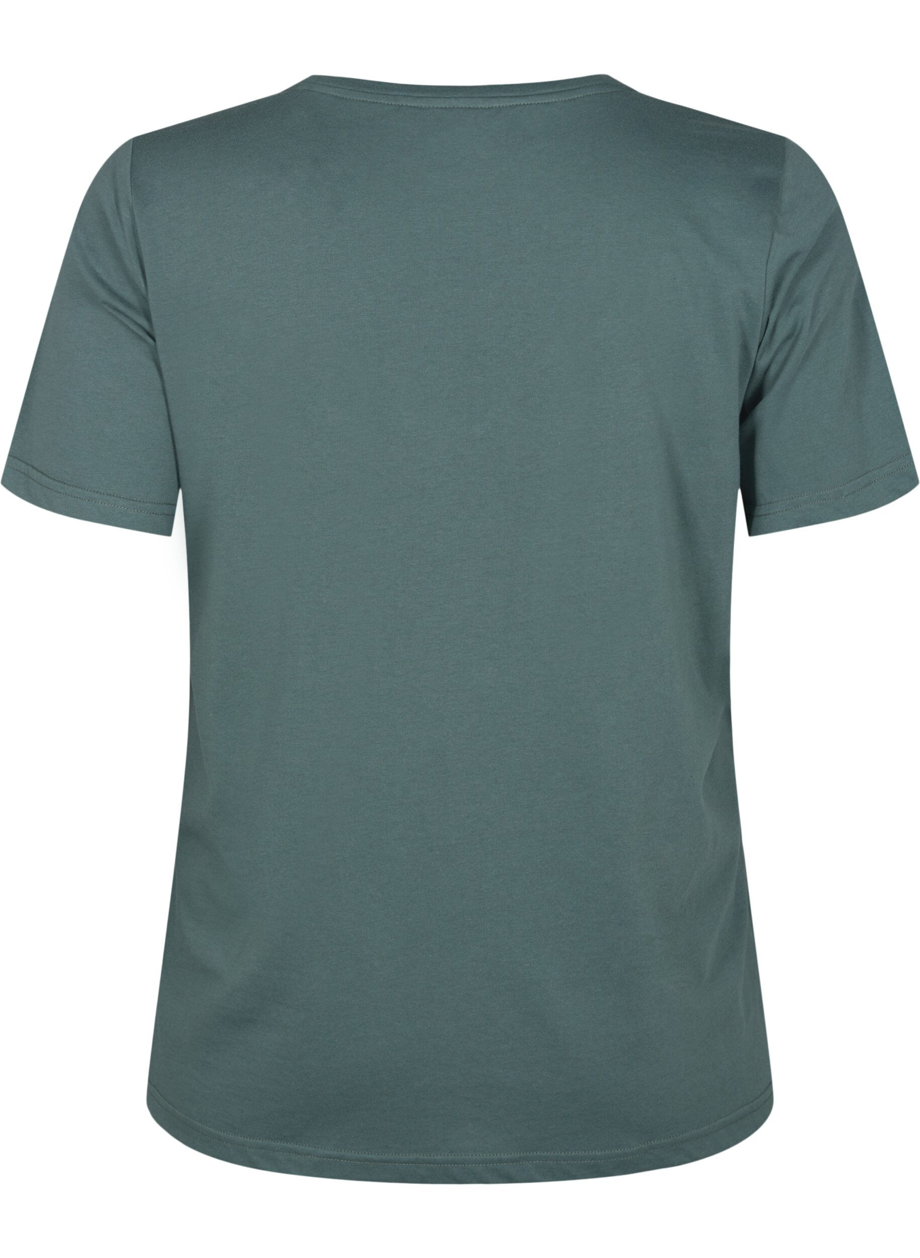 ZizziFLASH - T-Shirt mit V-Ausschnitt, Balsam Green, Packshot image number 1