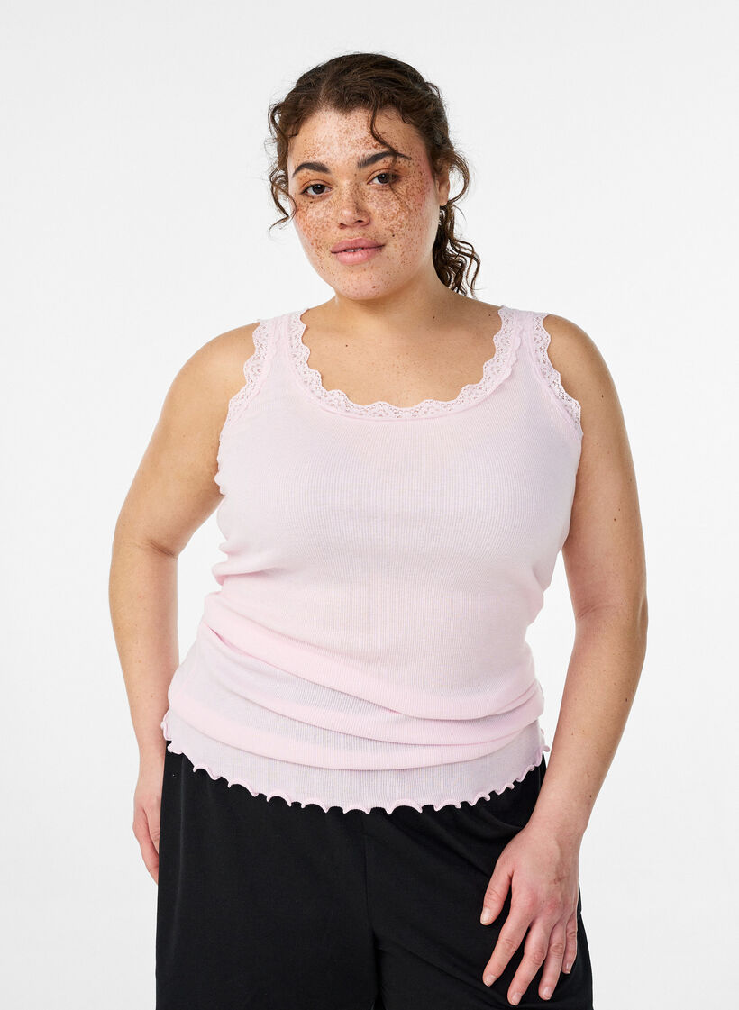 Spitzentop, Rot, Model image number 0