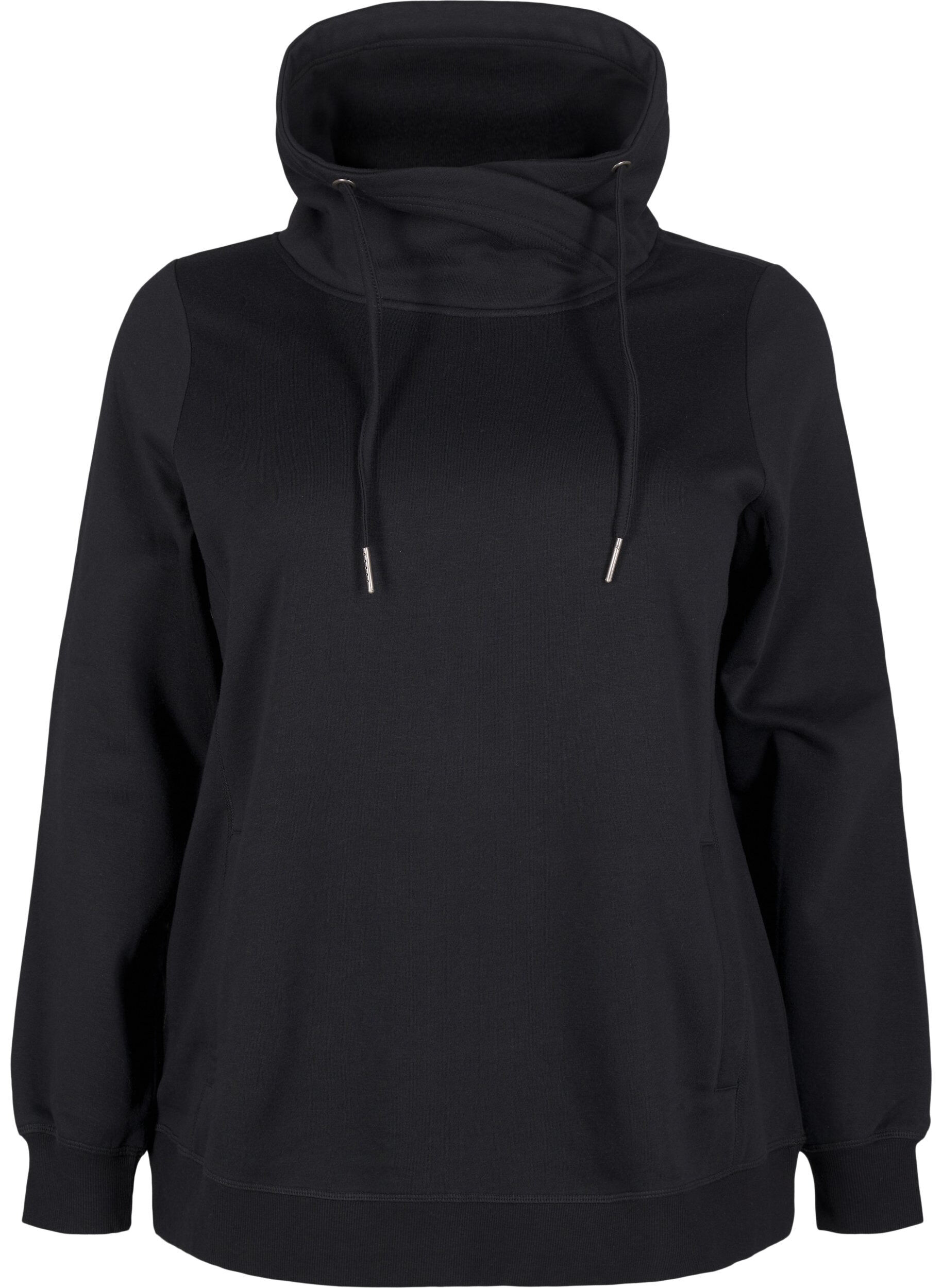 ZizziFLASH - Sweatshirt mit Stehkragen, Black, Packshot image number 0