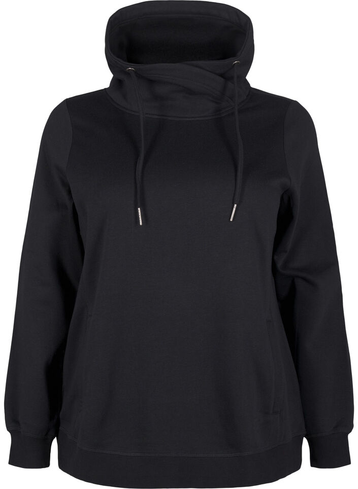 FLASH - Sweatshirt mit Stehkragen, Black, Packshot image number 0