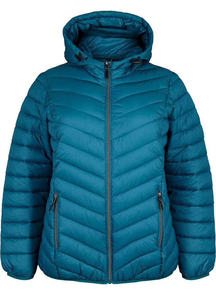 Leichte Jacke mit Kapuze, Petrol, Packshot image number 0