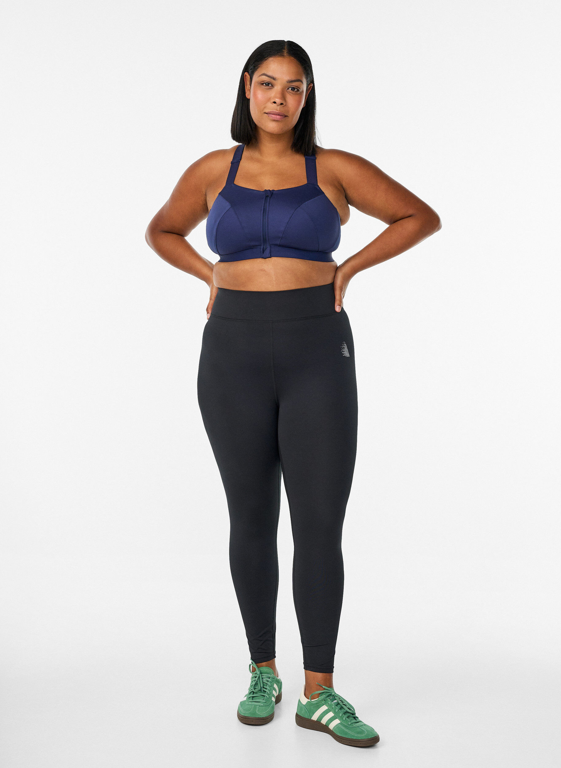 ZizziSport-BH mit Vorderverschluss und hohem Halt, Blau, Model image number 1