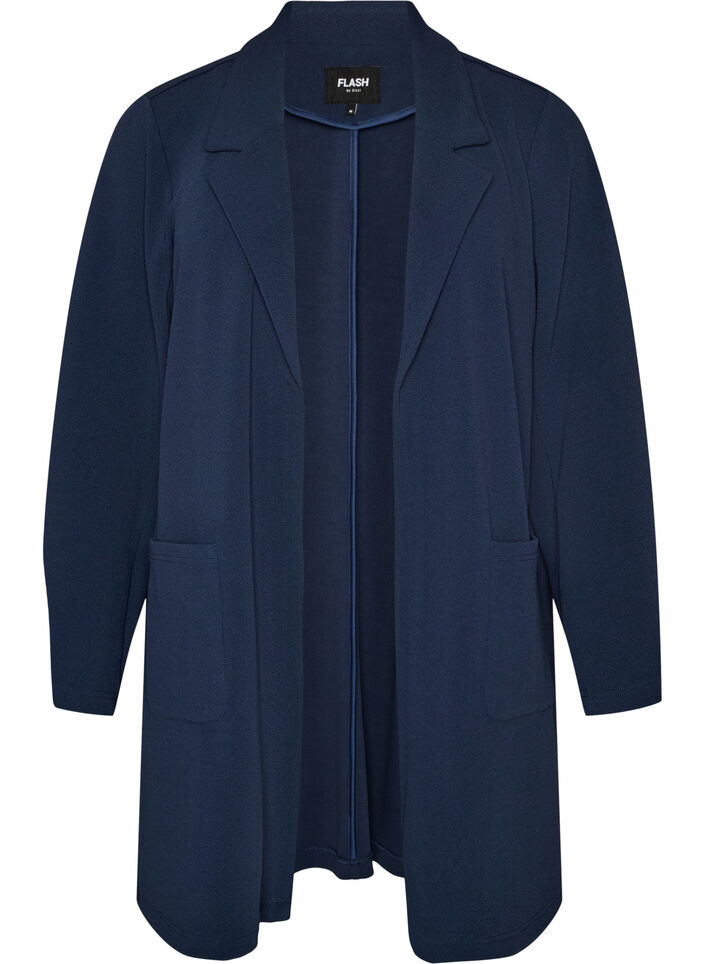 Lange Blazer mit Taschen, Blau, Packshot image number 0