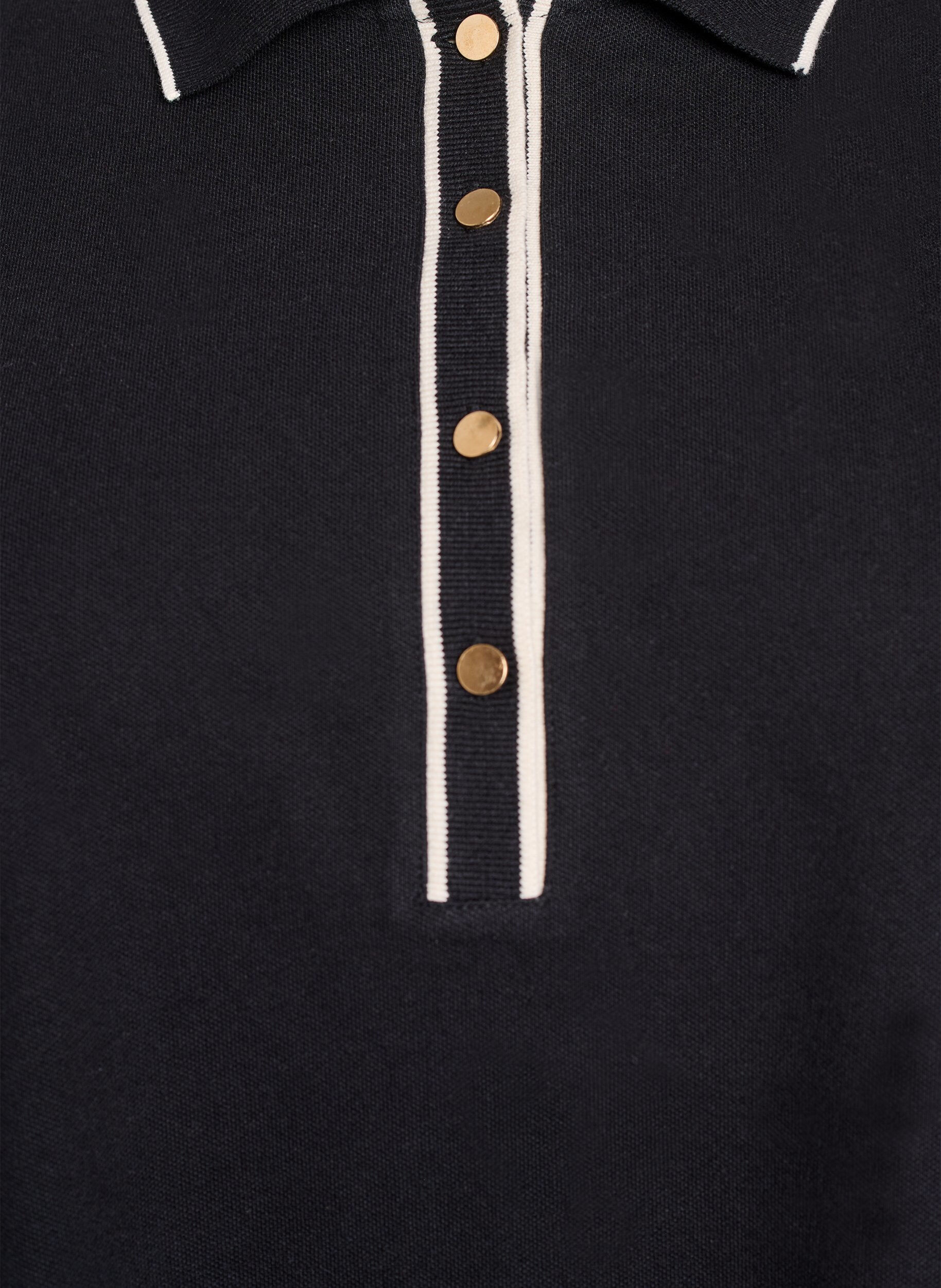 ZizziPoloshirt mit kurzen &Auml;rmeln, Schwarz, Packshot image number 2