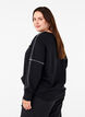 Sweatshirt mit Kontrastnähten, Black, Model image number 1
