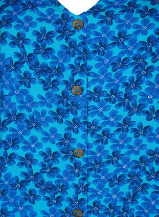  Viskosebluse mit Knöpfen., Blue Small Flower, Packshot image number 2
