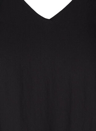 Kurzarm Viskosekleid mit V-Ausschnitt, Black, Packshot image number 2