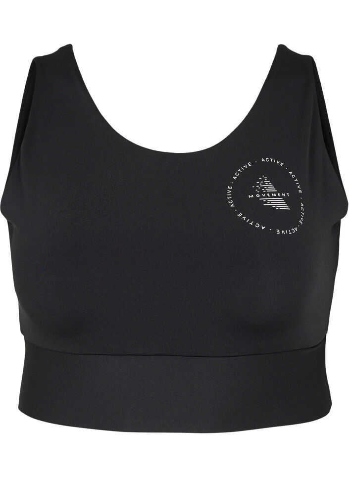 CORE, MID SUPPORT SPORTS BRA - Sport-BH mit V-Rücken, Black, Packshot image number 0