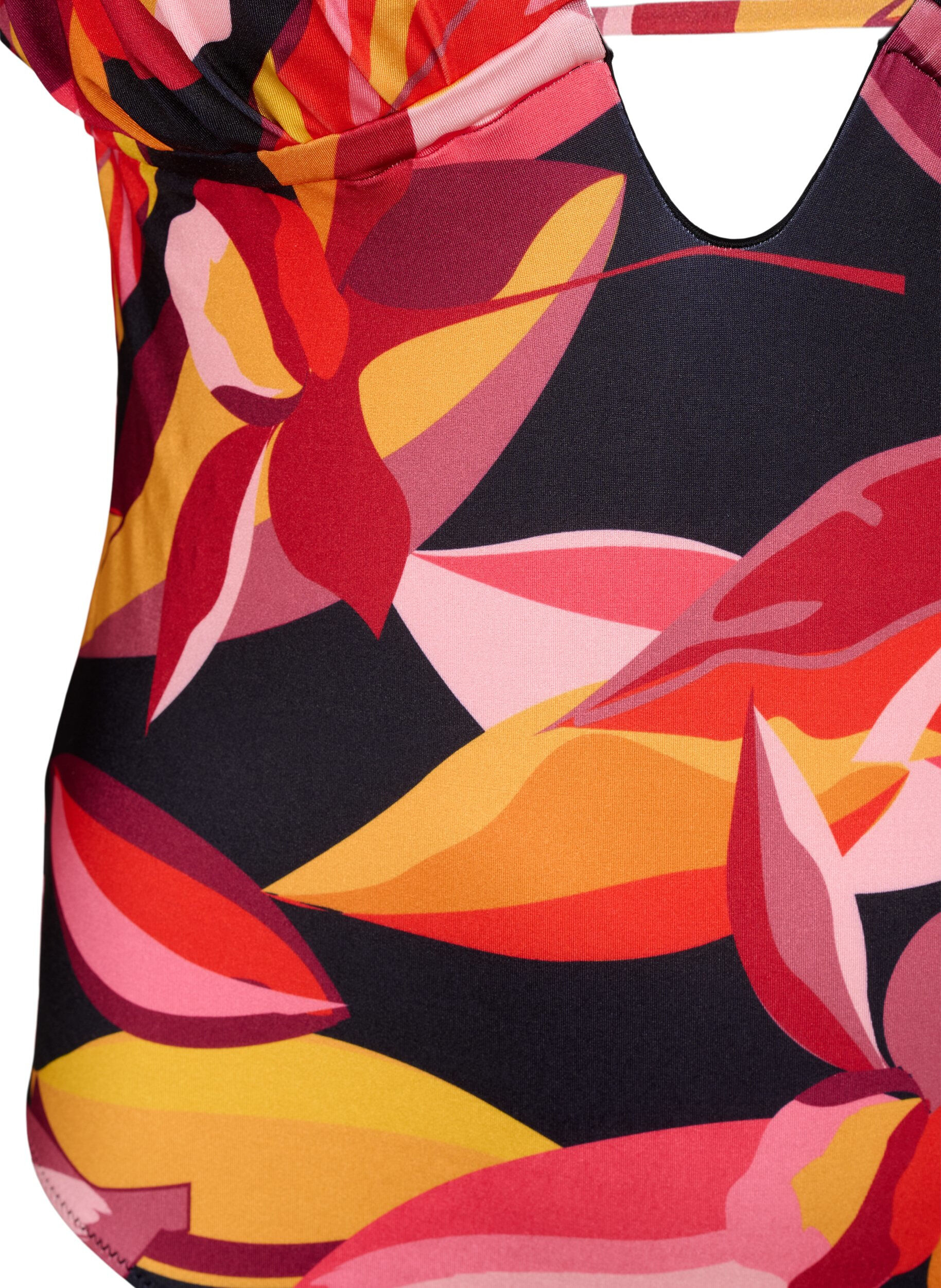 ZizziBadeanzug mit V-Ausschnitt und Schn&uuml;rdetails, Rot, Packshot image number 2