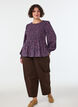 Bluse mit gesmoktem Oberteil und gebl&uuml;mtem Print, Blau, Model image number 0
