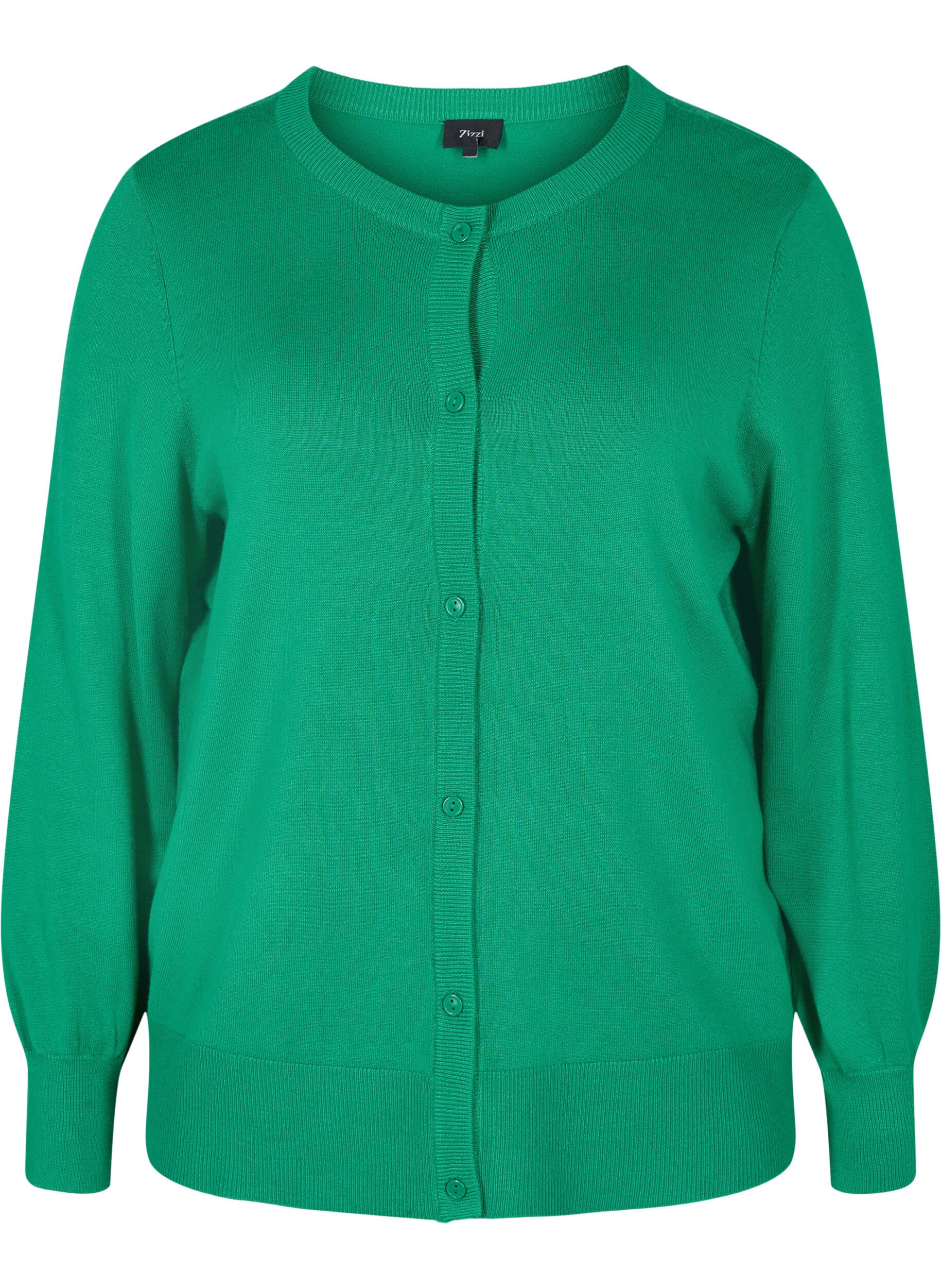 ZizziStrickjacke mit Kn&ouml;pfen aus Viskosemischung, Jolly Green, Packshot image number 0