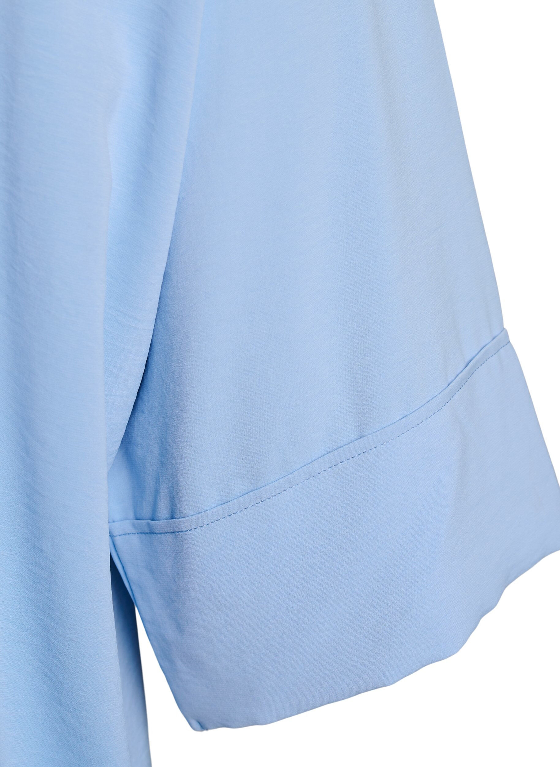 ZizziLockere Bluse mit V-Ausschnitt und 3/4-&Auml;rmeln, Blau, Packshot image number 4