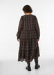 Kariertes Midikleid mit Stufenrock, Braun, Model image number 1