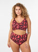 Bikini-Slip mit Print und hoher Taille, Rot, Model image number 0