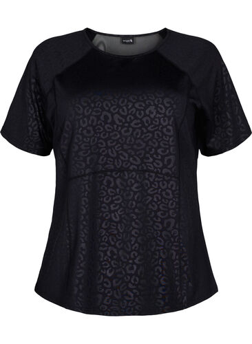Trainingsshirt mit Print und Mesh, Black, Packshot image number 0
