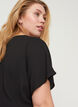 Bluse mit kurzen &Auml;rmeln und Rundhalsausschnitt, Schwarz, Model image number 3